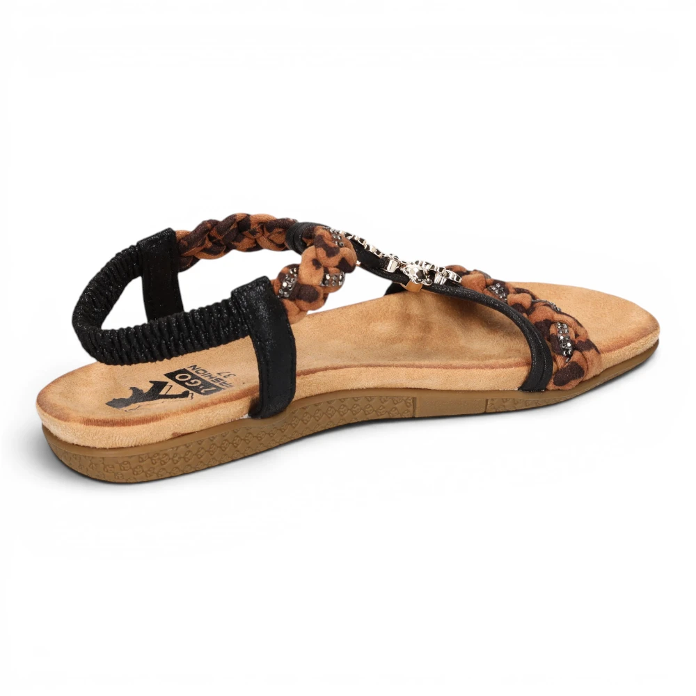 8018830-997 2GO Fashion Ženska sandala – Schwarz/Leo