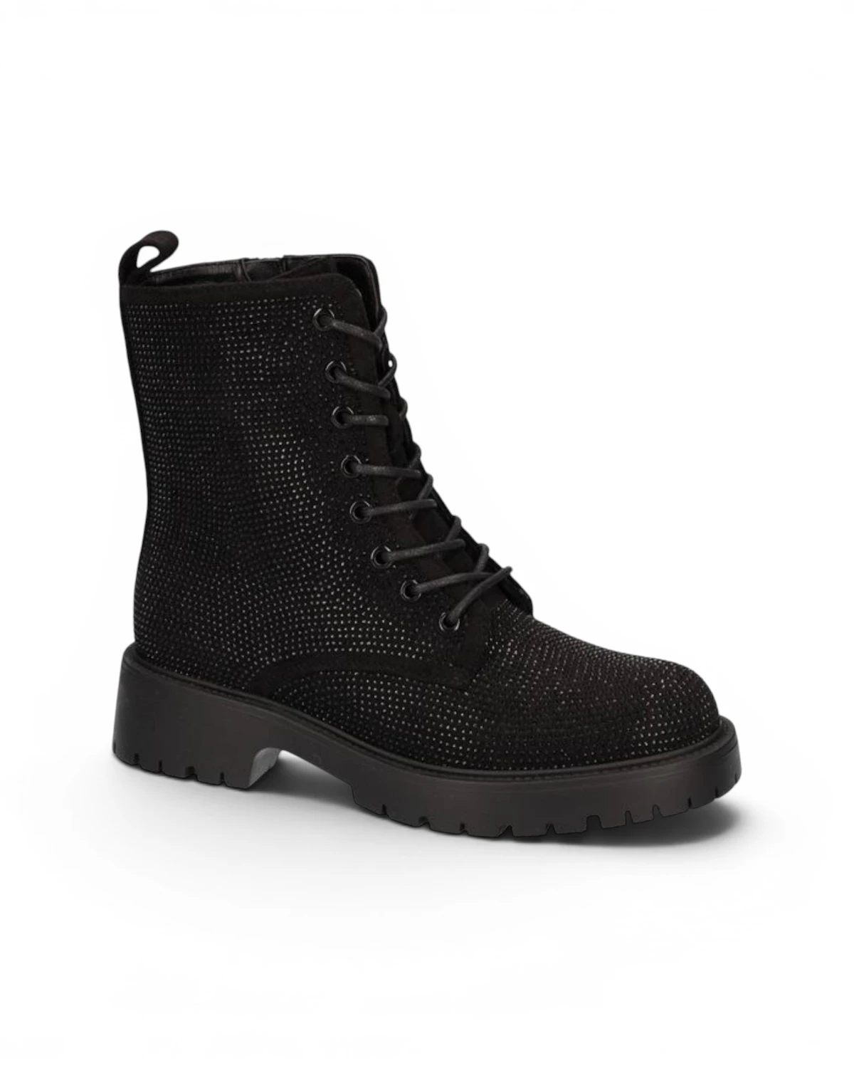8242502-009 Crne ženske gležnjače na vezanje – 2GO Fashion