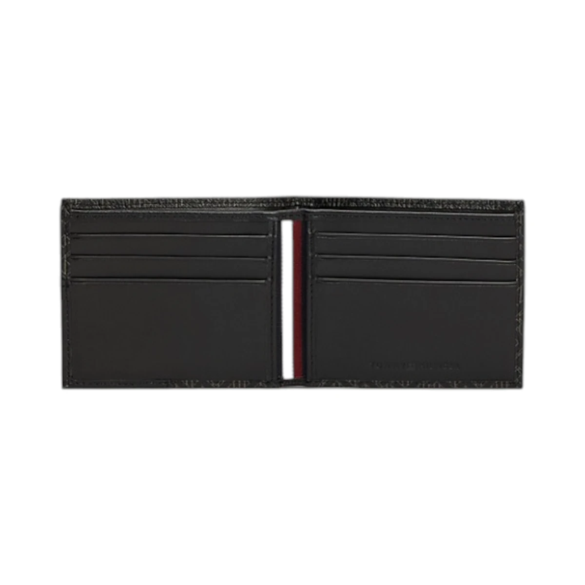 AM0AM12774-BDS TOMMY HILFIGER TH MONOGRAM MINI WALLET MUSKI KOZNI NOVCANIK CRNI