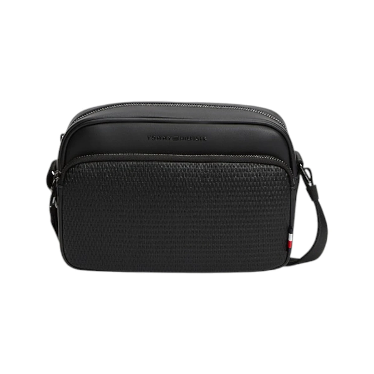 AM0AM14096-BDS-001 TOMMY HILFIGER TH WOVEN EW CAMERA BAG MUSKA TORBICA CRNA PREKO RAMENA
