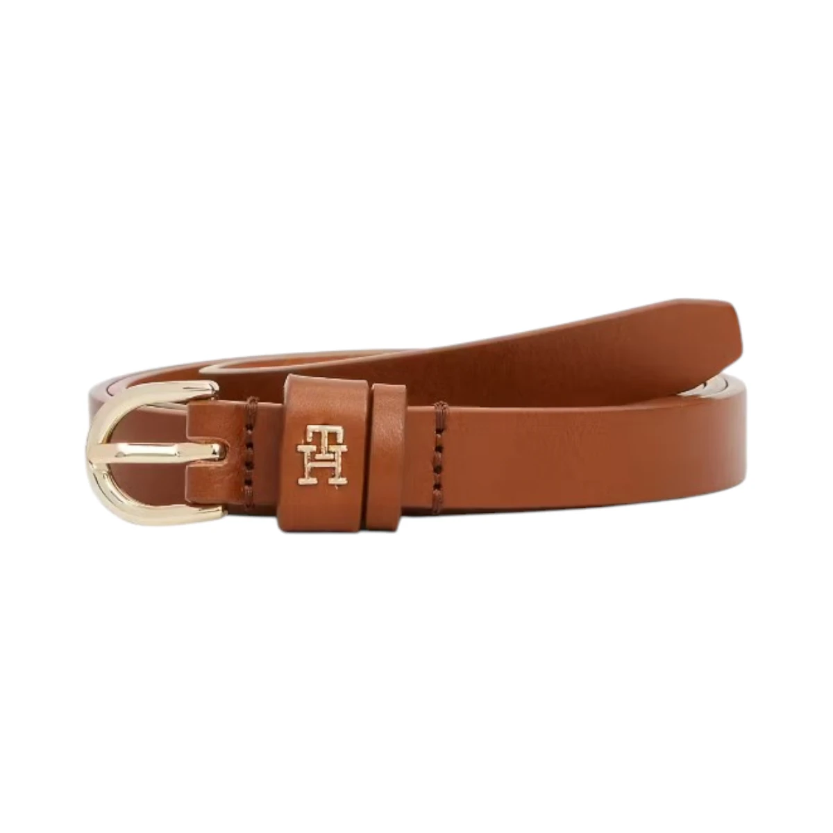 AW0AW17246-GB8 TOMMY HILFIGER ESSENTIAL EFFORTLESS 15 ZENSKI KOZNI REMEN SMEDJI COGNAC TANKI MONOGRAM KOPCA