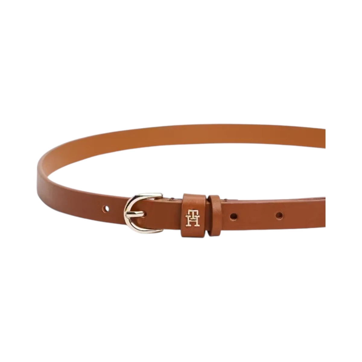 AW0AW17246-GB8 TOMMY HILFIGER ESSENTIAL EFFORTLESS 15 ZENSKI KOZNI REMEN SMEDJI COGNAC TANKI MONOGRAM KOPCA