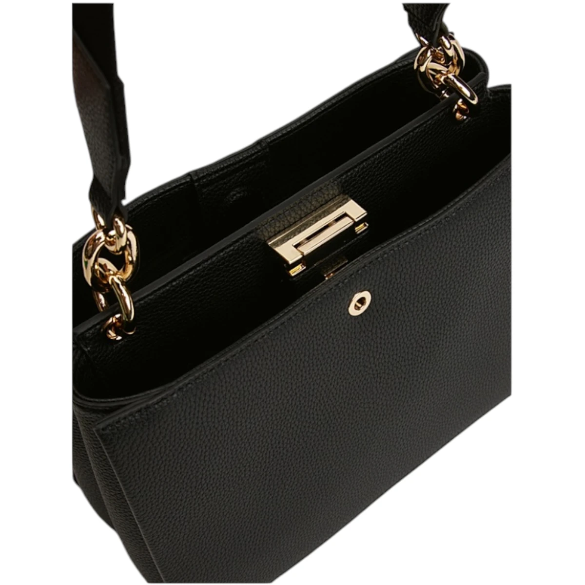 AW0AW17722-BDS-001 TOMMY HILFIGER TH HER MED SATCHEL ZENSKA TORBA CRNA STRUKTURIRANA RUCE RAMENI REMEN GOLD LOGO