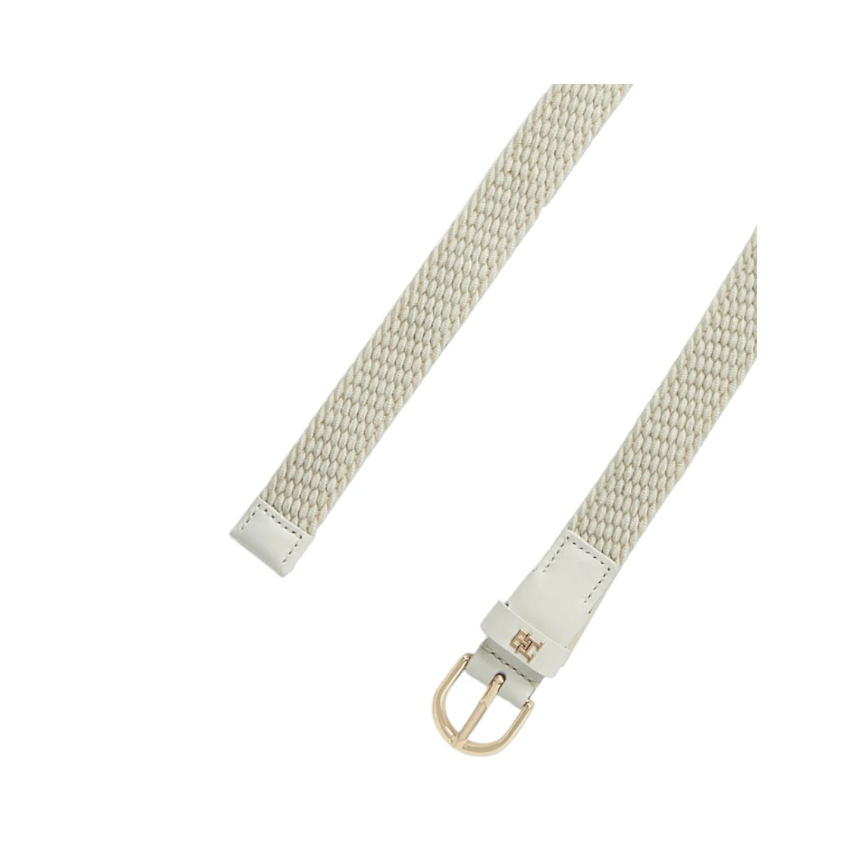 AW0AW17973-AEO TOMMY HILFIGER ESSENTIAL 25 ELASTIC ZENSKI REMEN KREM SOFT CREAM ELASTICNI KOZNI DETALJI ZLATNA TH KOPCA