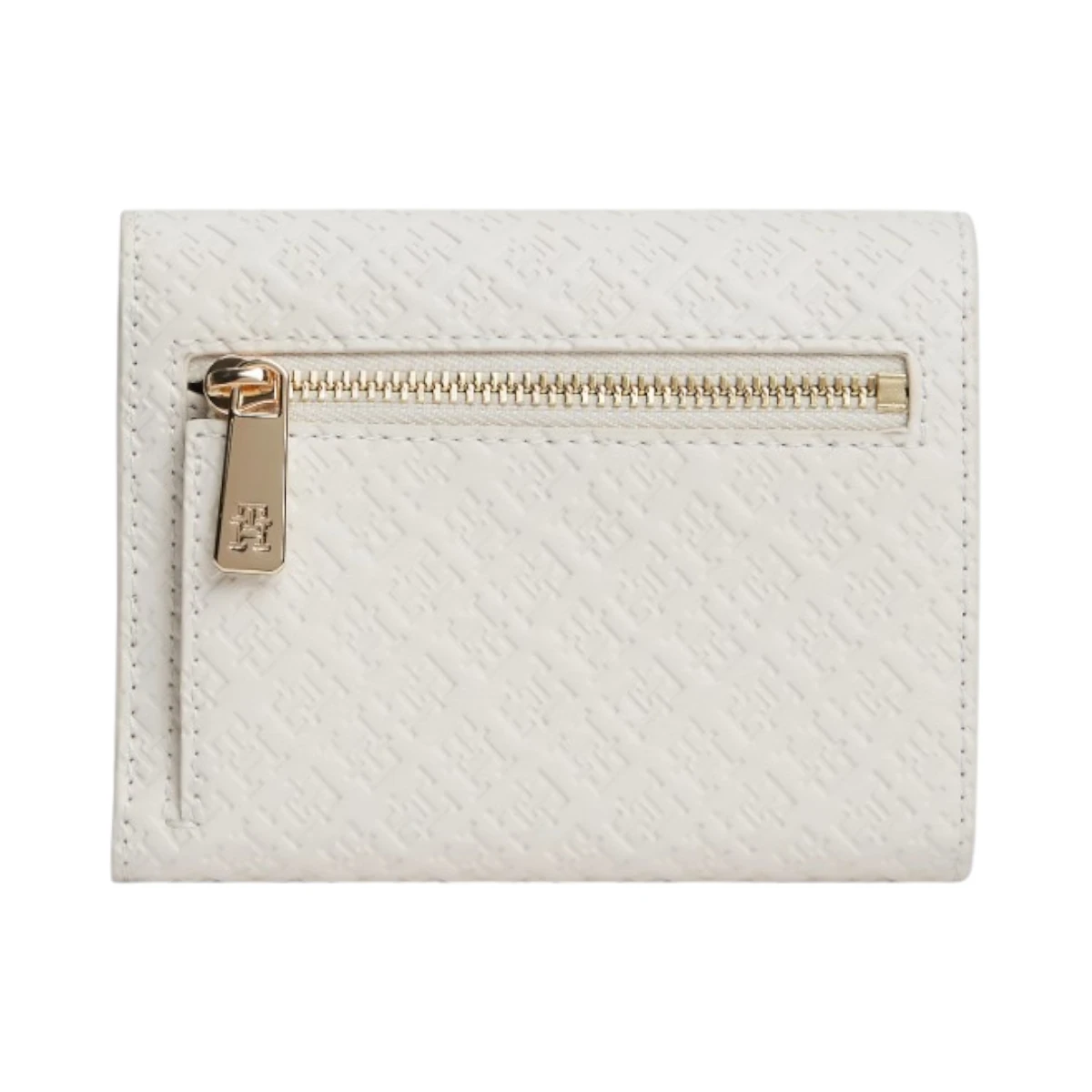 AW0AW18484-AEO TOMMY HILFIGER ICON TRIFOLD MONO ZENSKI NOVCANIK KREM SOFT CREAM NA TROSTRUKI PREKLOP UTISNUTI MONOGRAMI GOLD LOGO