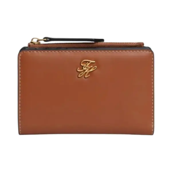 Tommy Hilfiger ženski kožni novčanik Script Leather Bifold AW0AW18490-GB8-Konjak