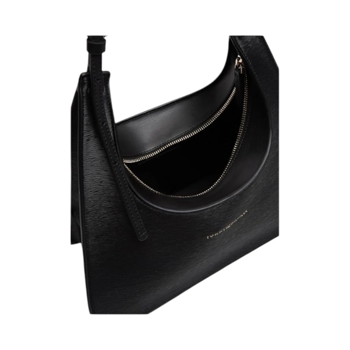 AW0AW18620-BDS TOMMY HILFIGER MODERN SHOULDER BAG ZENSKA TORBICA CRNA PREKO RAMENA GOLD LOGO