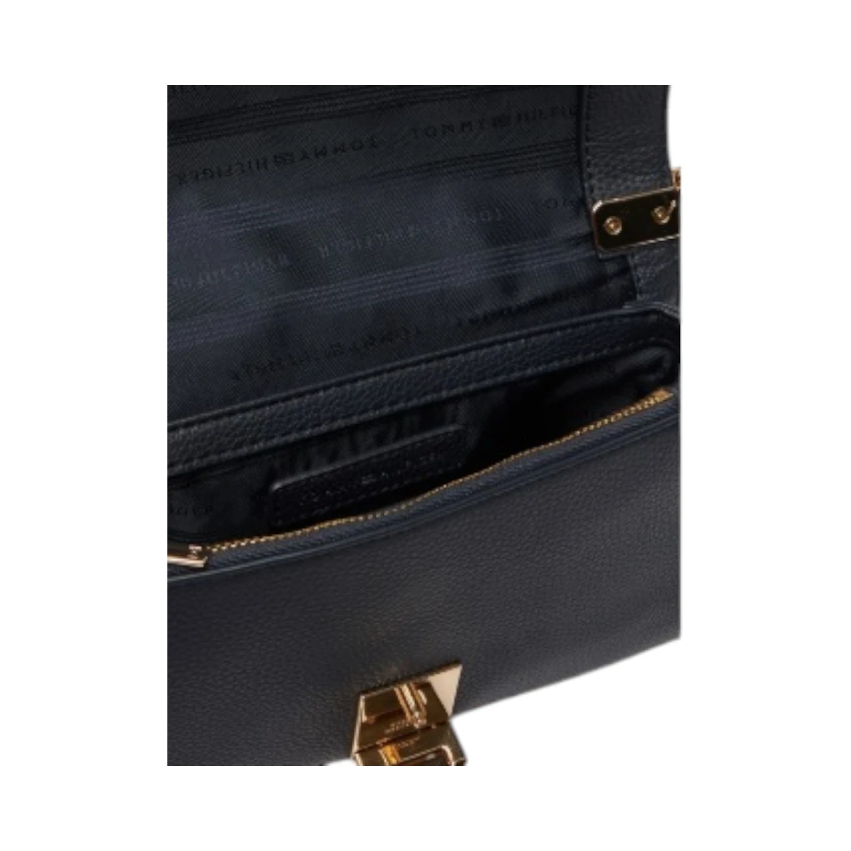 AW0AW18637-0GY TOMMY HILFIGER HER CHAIN CROSS JACQU ZENSKA TORBICA PLAVI MONOGRAM BLUE MONO ZAKARD ZLATNI LANAC TH LOGO