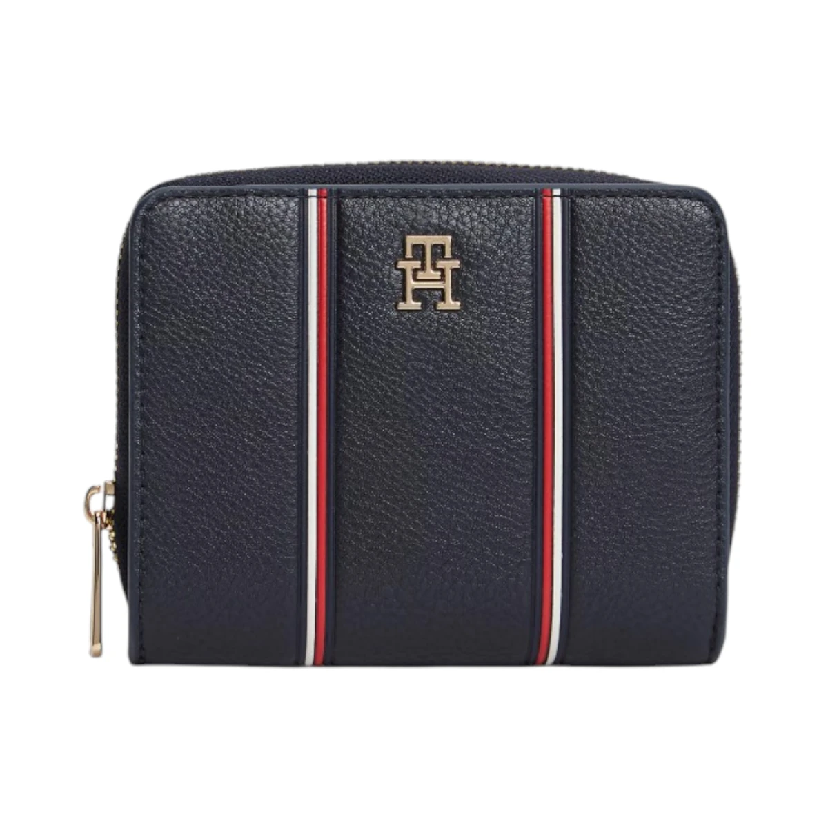 AW0AW18653-DW6 TOMMY HILFIGER ICON MED ZA W FLAP CORP ZENSKI NOVCANIK TAMNOPLAVI SPACE BLUE S PREKLOPOM ZIP AROUND GOLD LOGO