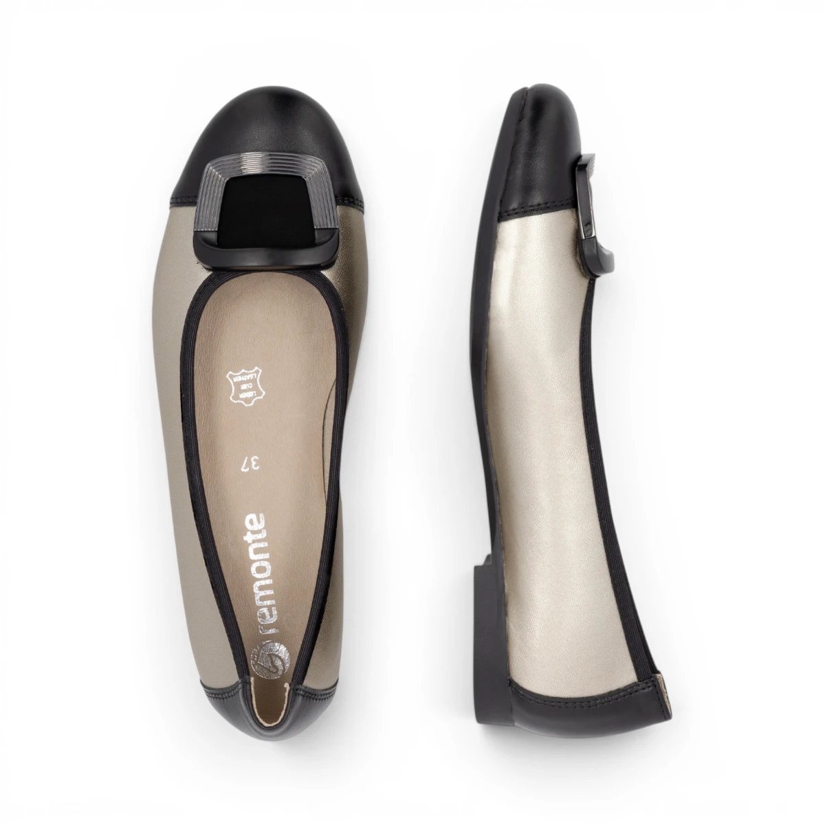 D0K12-90 Metallic ženske balerinke elegantnog sjaja – Remonte