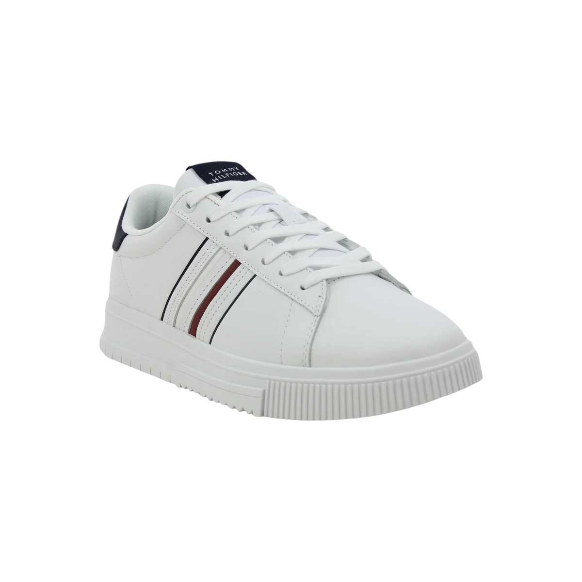 FM0FM05406-YBS Tommy Hilfiger muške kožne tenisice Modern Cupsole Stripes bijele