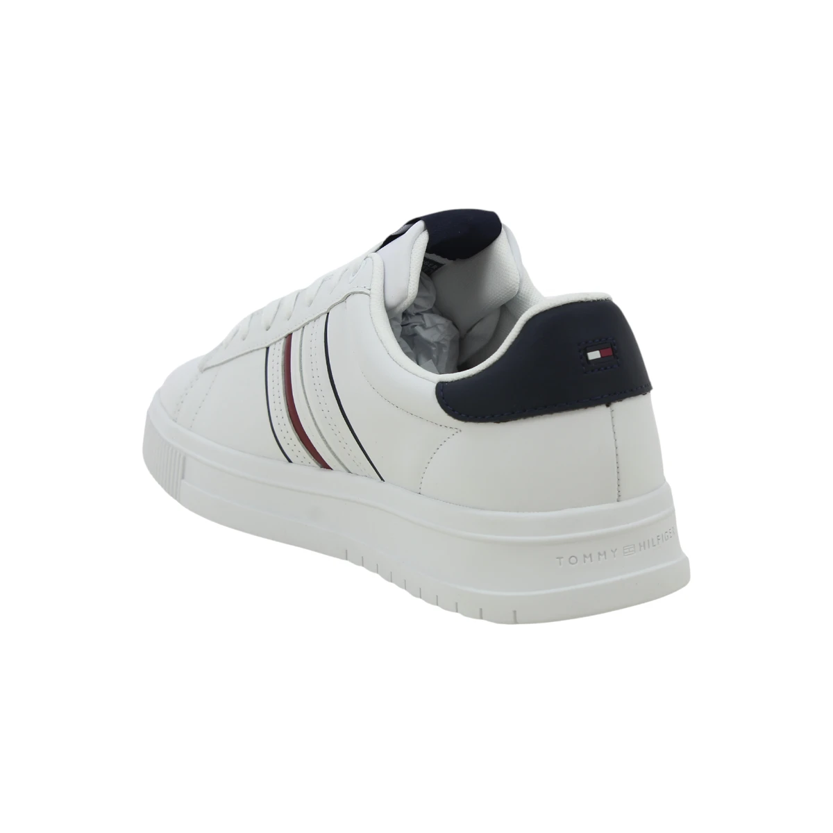 FM0FM05406-YBS Tommy Hilfiger muške kožne tenisice Modern Cupsole Stripes bijele