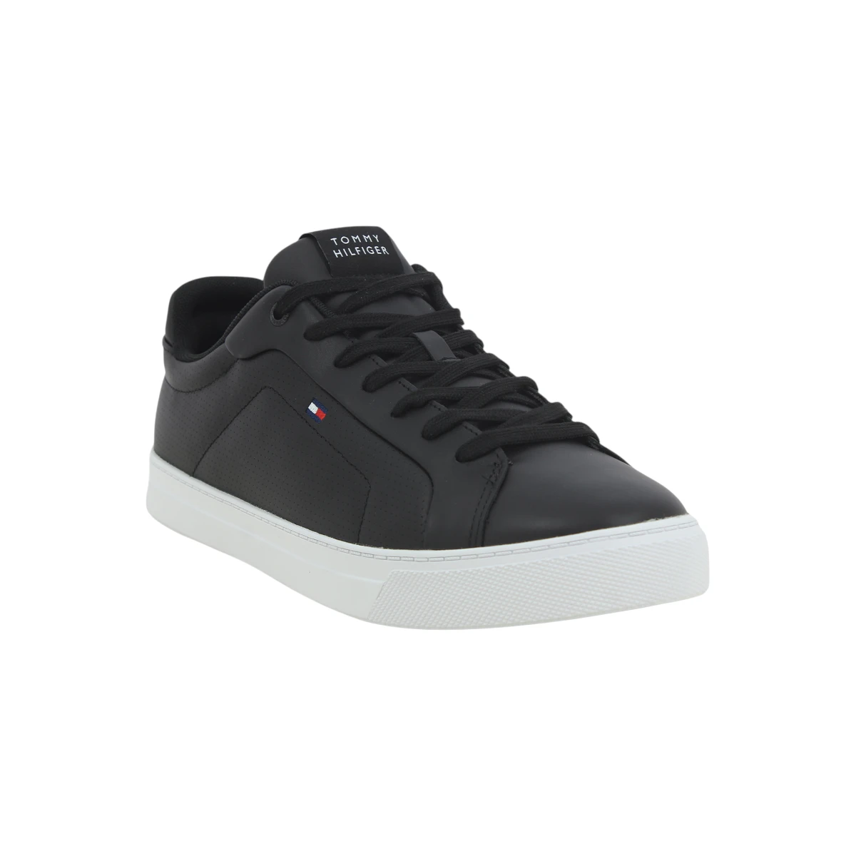 FM0FM05483-BDS Tommy Hilfiger muške kožne tenisice Icon Court Pinperf crne