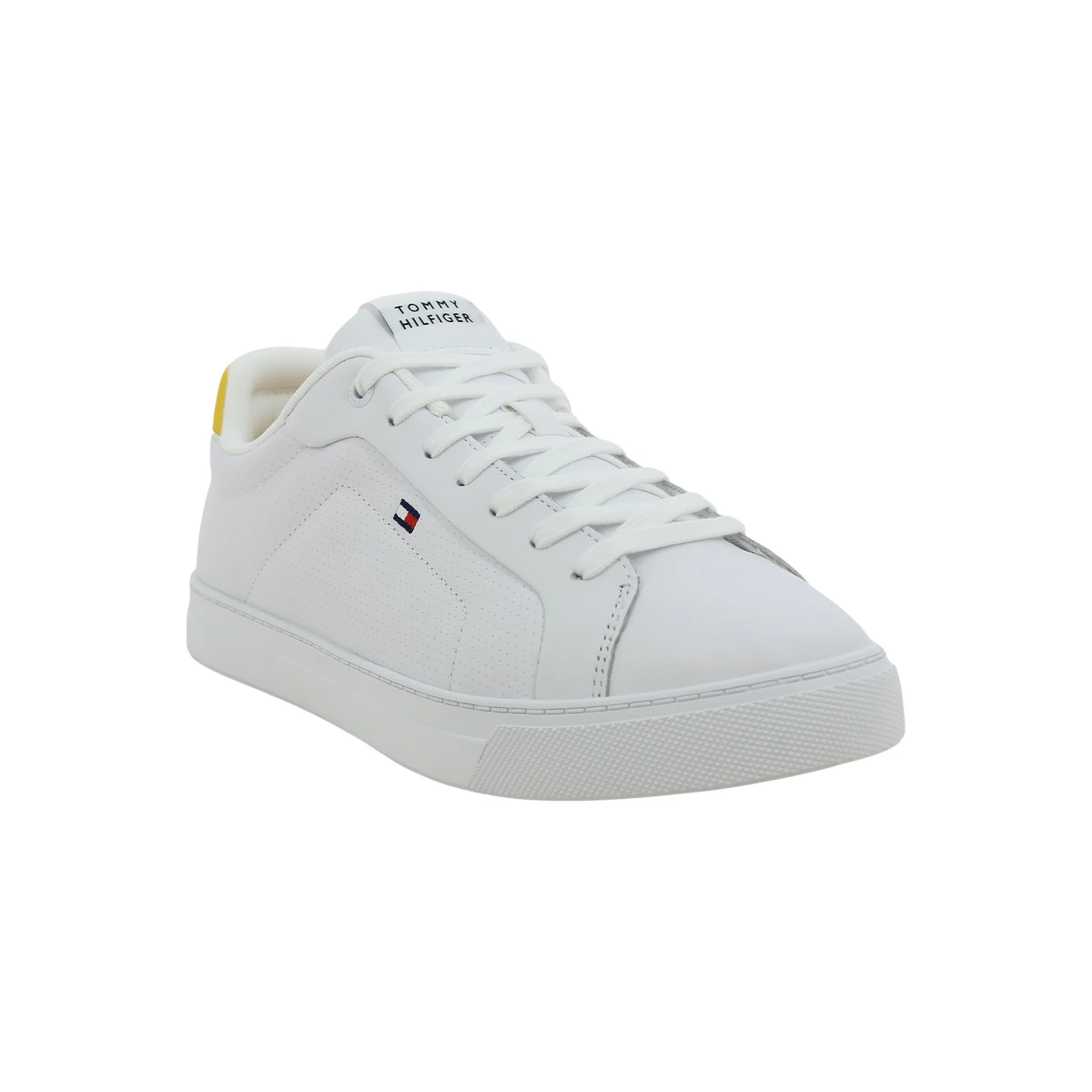 FM0FM05483-YBS Tommy Hilfiger muške kožne tenisice Icon Court Pinperf bijele