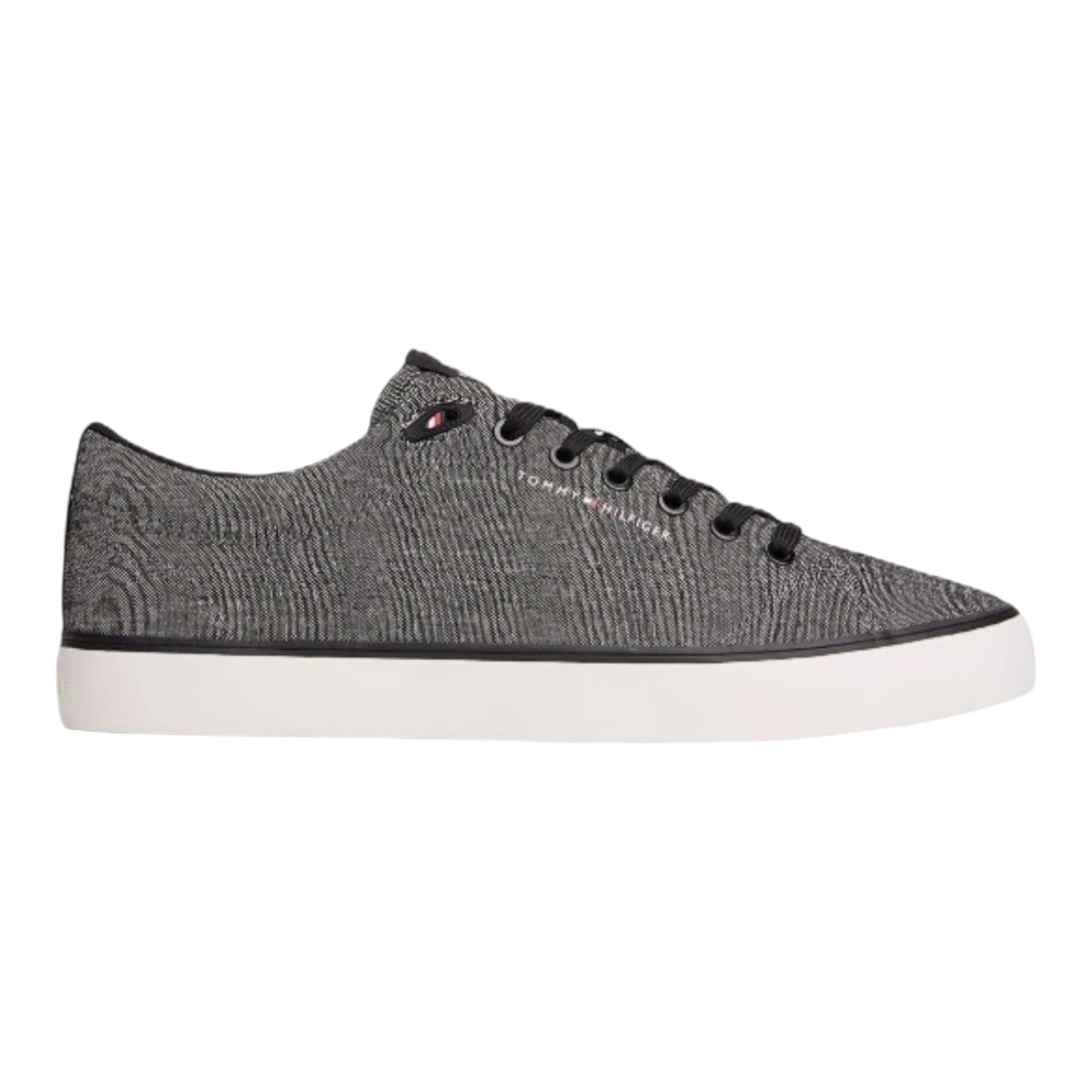 FM0FM05818-BDS Tommy Hilfiger muške platnene tenisice TH Hi Vulc Core Low Chambray crne