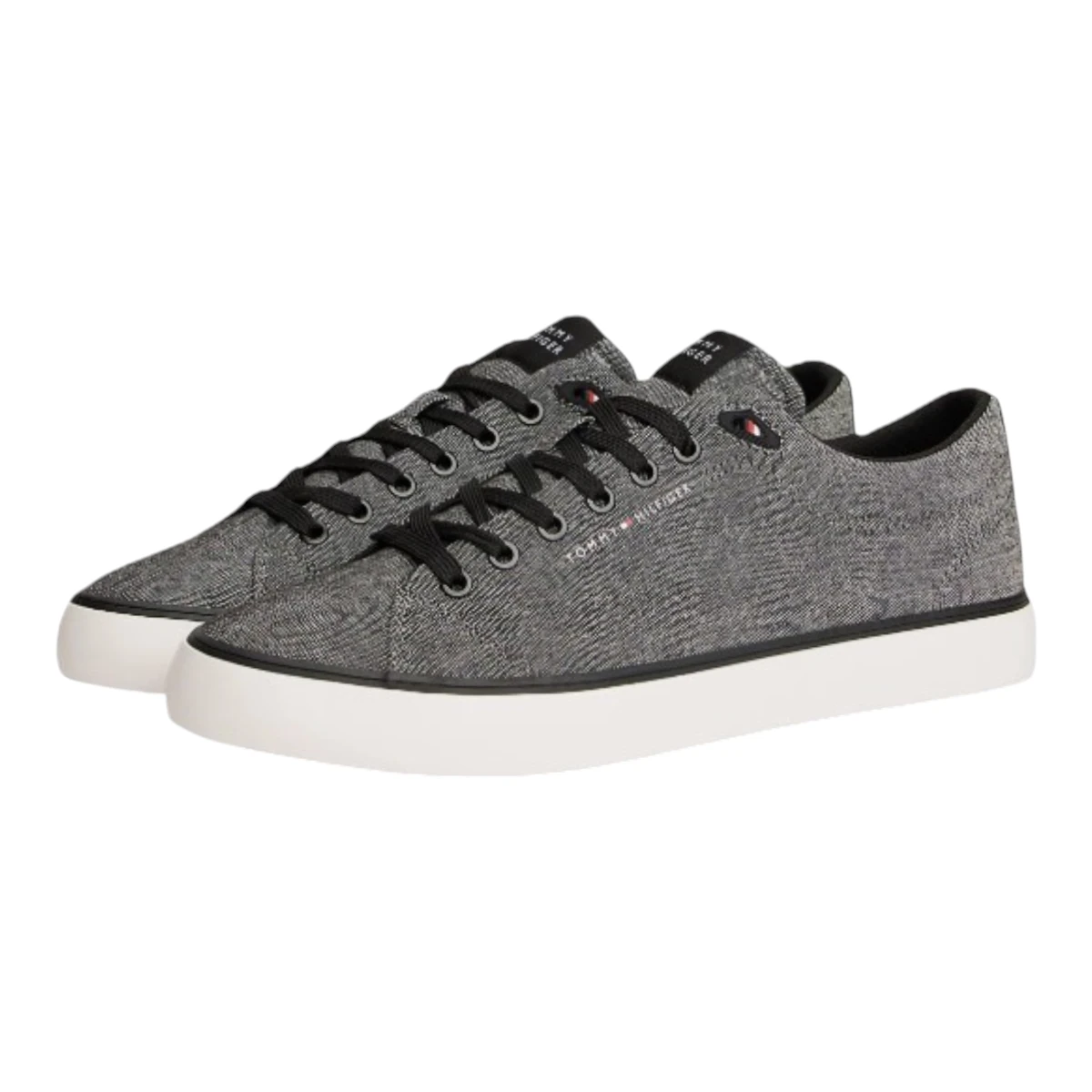 FM0FM05818-BDS Tommy Hilfiger muške platnene tenisice TH Hi Vulc Core Low Chambray crne
