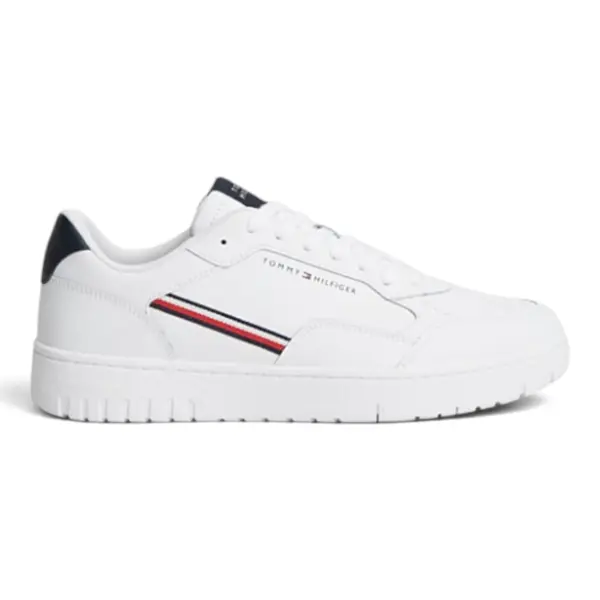 Muške kožne tenisice Tommy Hilfiger Global Stripe – Bijele