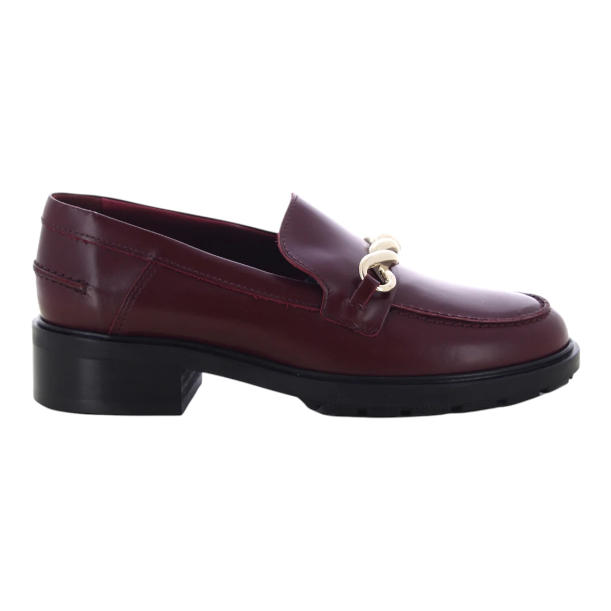 FW06693-VLP Tommy Hilfiger ženske kožne mokasine Tommy Twist Mocassin tamnocrvene
