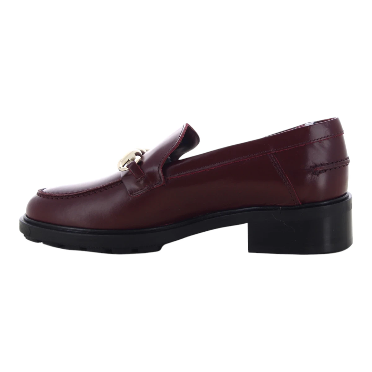 FW06693-VLP Tommy Hilfiger ženske kožne mokasine Tommy Twist Mocassin tamnocrvene