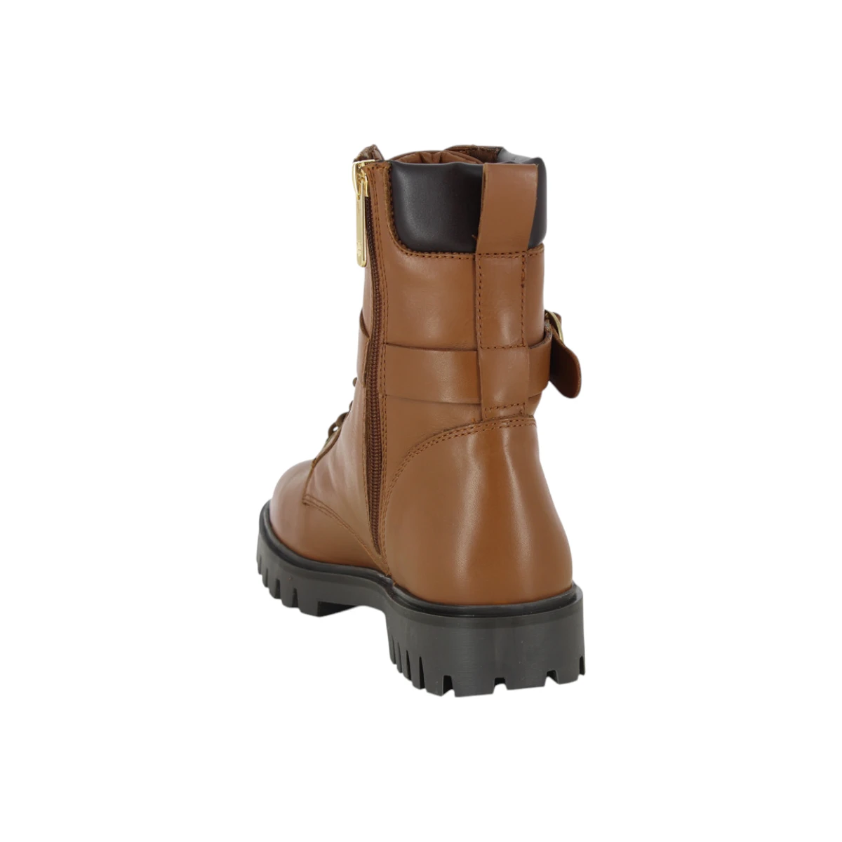 FW06734-GTU Tommy Hilfiger ženske kožne gležnjače Buckle Lace-Up Boot smeđe