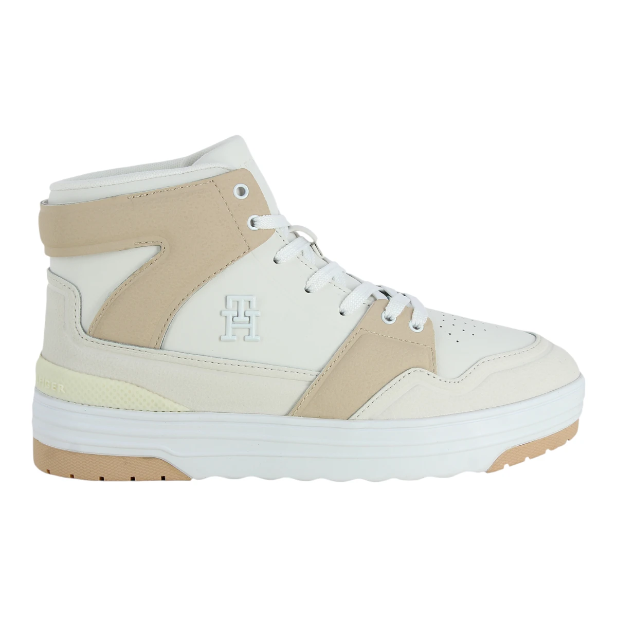 FW0FW07308-YBL Tommy Hilfiger ženske visoke tenisice TH Hi Basket Sneaker ecru krem