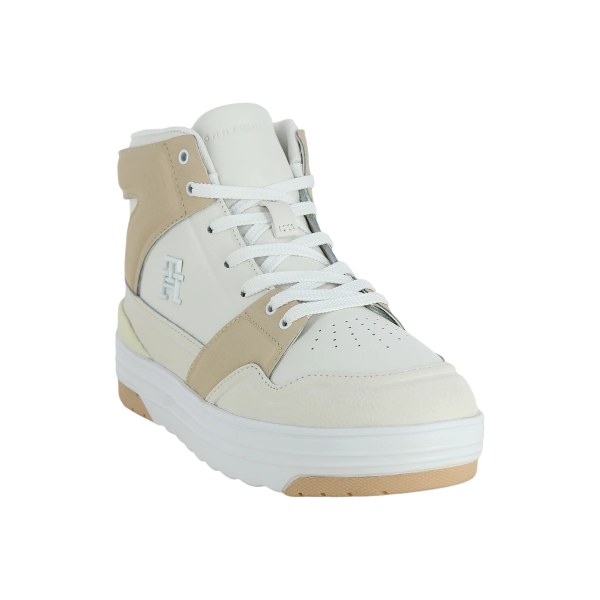 FW0FW07308-YBL Tommy Hilfiger ženske visoke tenisice TH Hi Basket Sneaker ecru krem