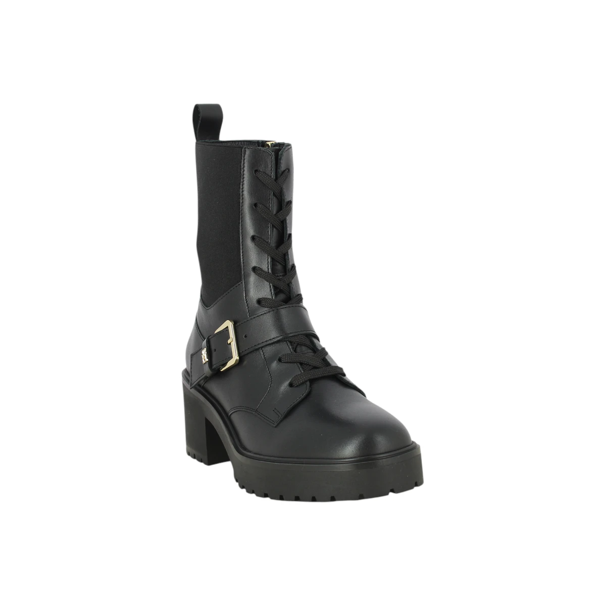 FW0FW07526-BDS Tommy Hilfiger ženske kožne gležnjače Tommy Belt Leather Boot crne