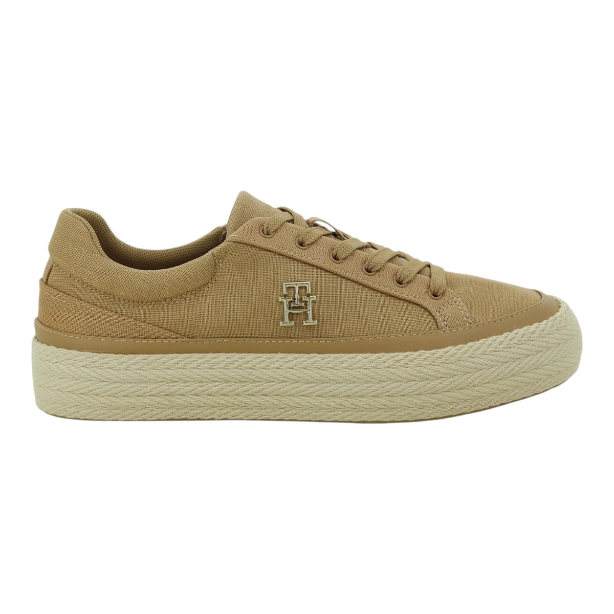 FW0FW07673-RBL Tommy Hilfiger ženske lanene tenisice Vulc Sneaker Linnen bež