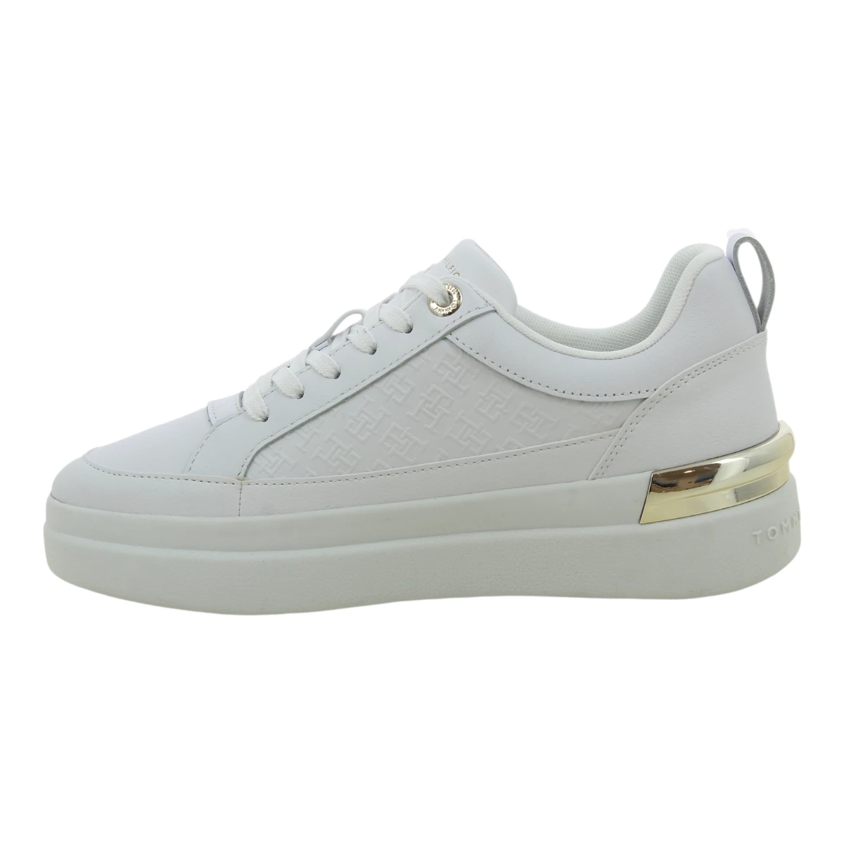 FW0FW07808-YBS Tommy Hilfiger ženske kožne tenisice Lux Court Monogram bijele