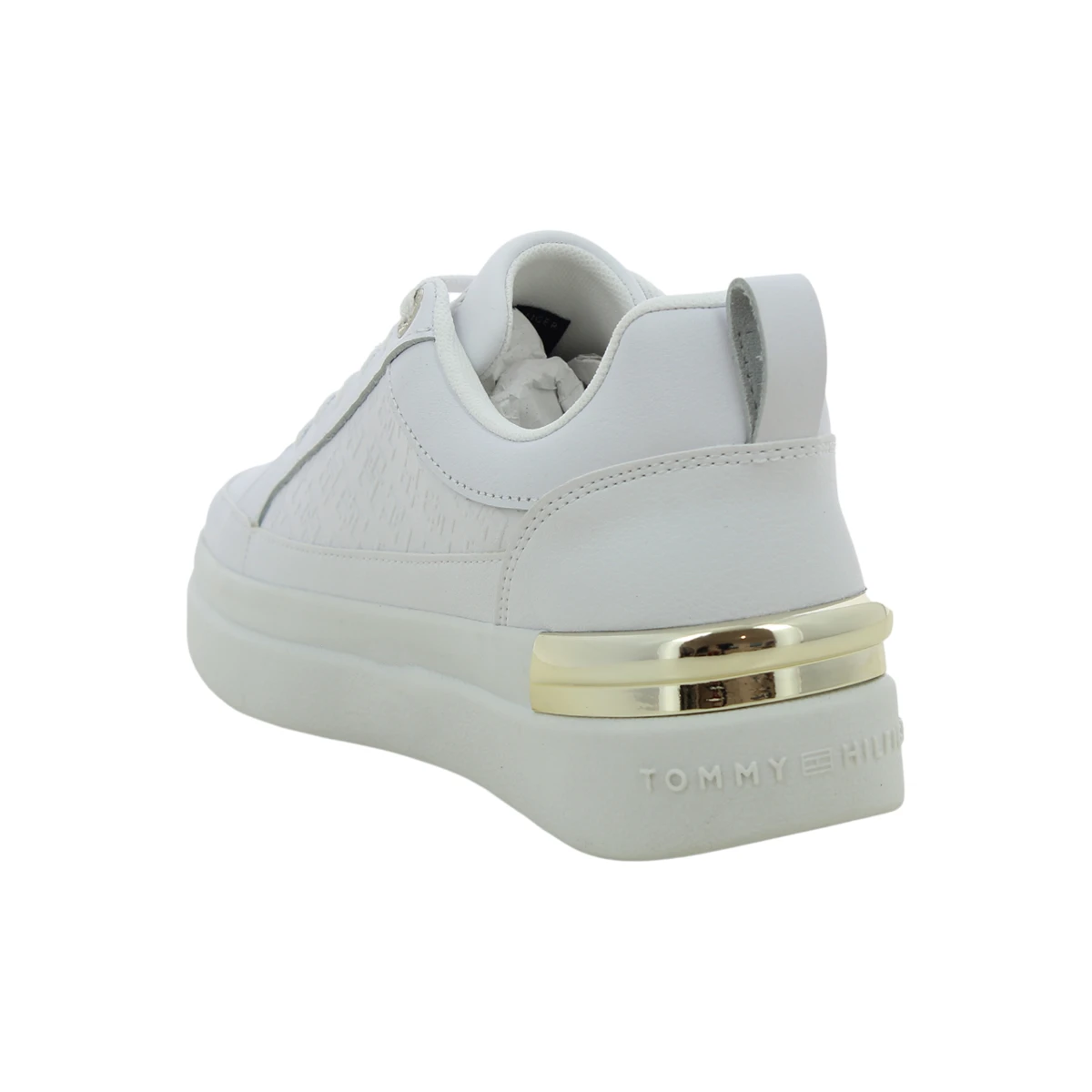 FW0FW07808-YBS Tommy Hilfiger ženske kožne tenisice Lux Court Monogram bijele