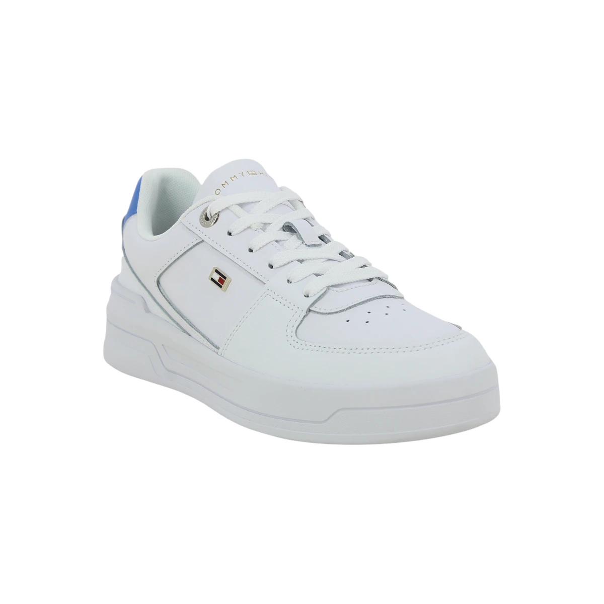 FW0FW08081-0K7 Tommy Hilfiger ženske kožne tenisice Flag Basket Sneaker bjela