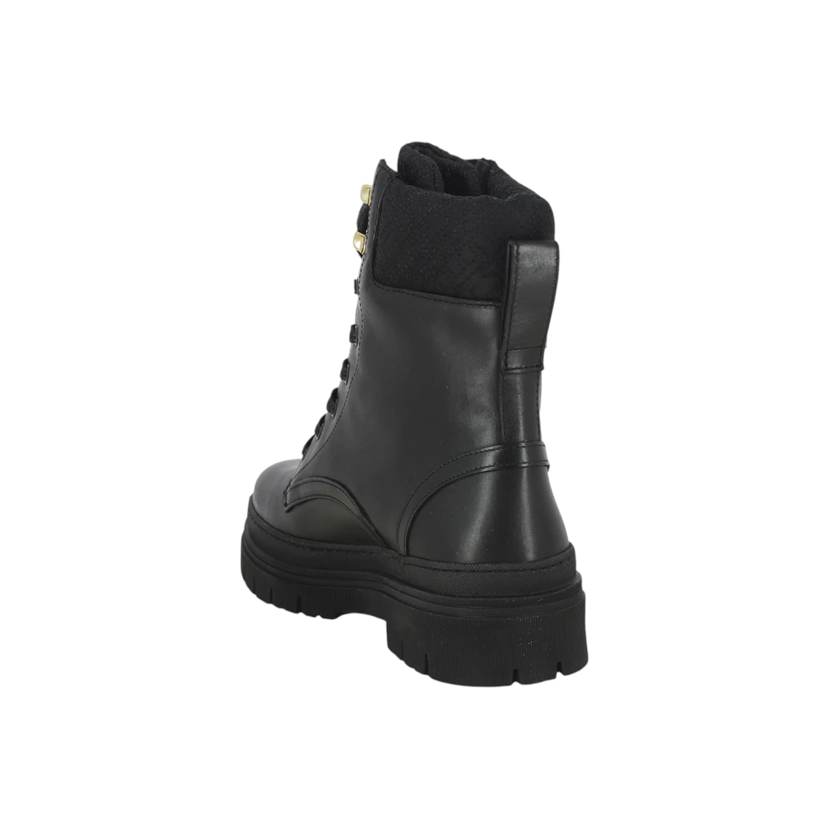FW0FW08166-BDS Tommy Hilfiger zenske kozne gleznjace Cleated Lace-Up Black