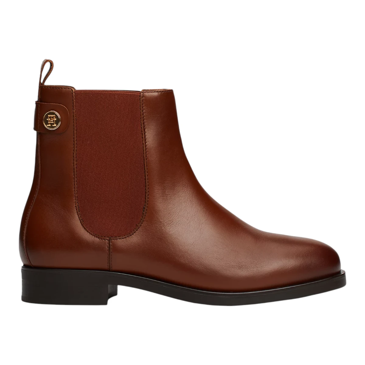FW0FW08184-GPK Tommy Hilfiger zenske kozne gleznjace TH Stud Low Chelsea Cognac Brown