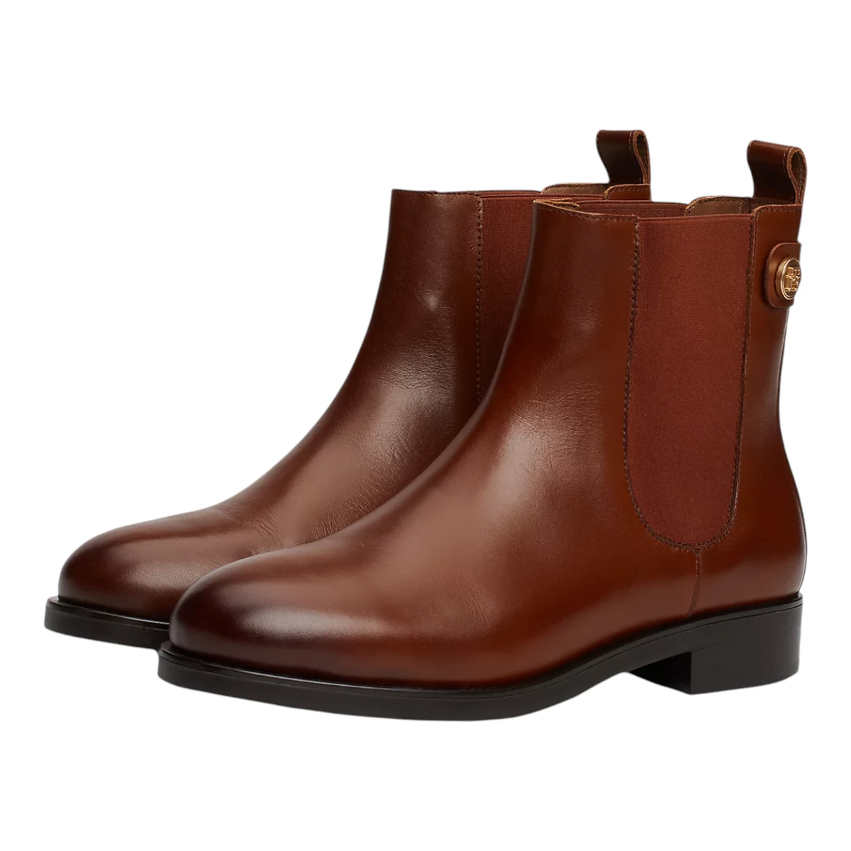 FW0FW08184-GPK Tommy Hilfiger zenske kozne gleznjace TH Stud Low Chelsea Cognac Brown