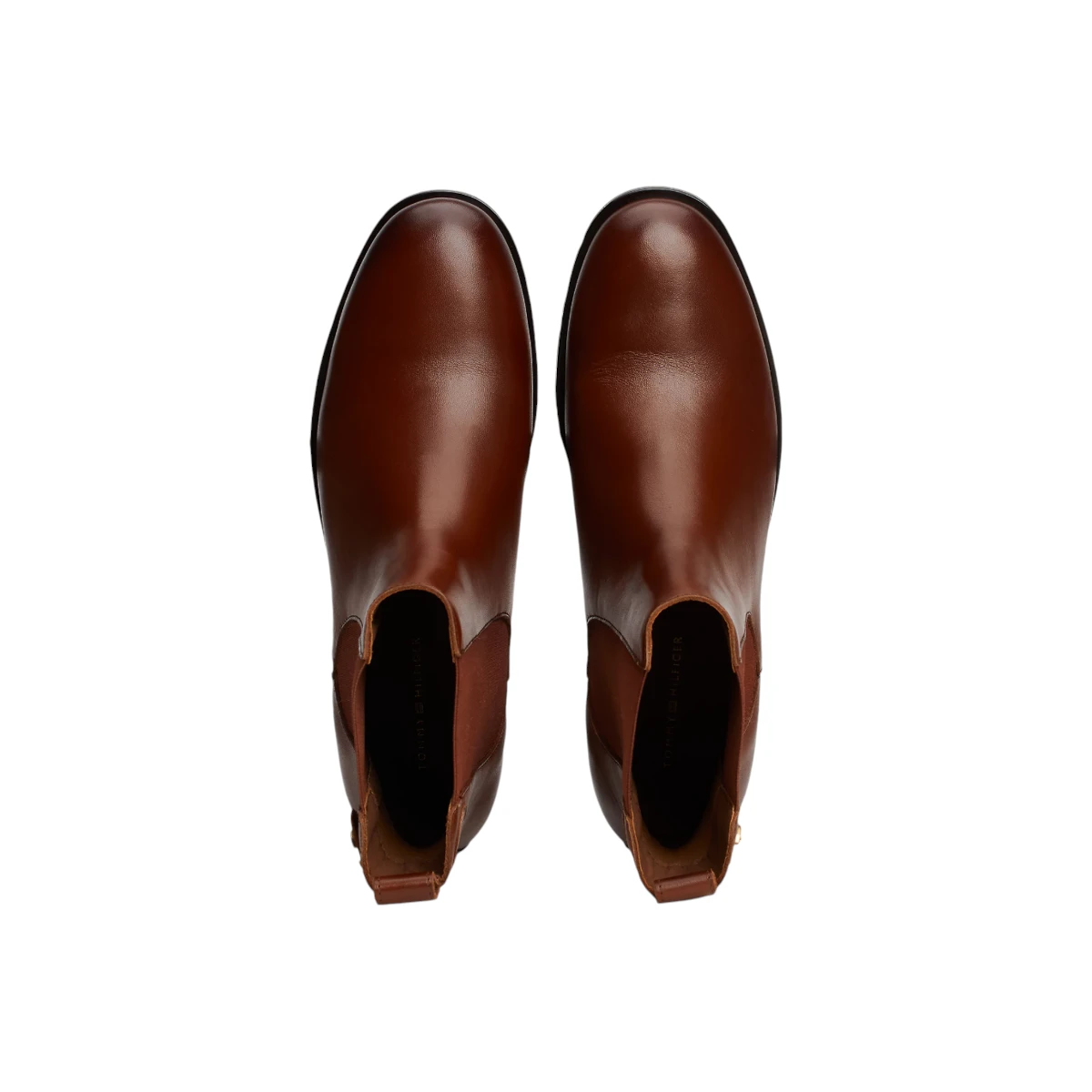 FW0FW08184-GPK Tommy Hilfiger zenske kozne gleznjace TH Stud Low Chelsea Cognac Brown