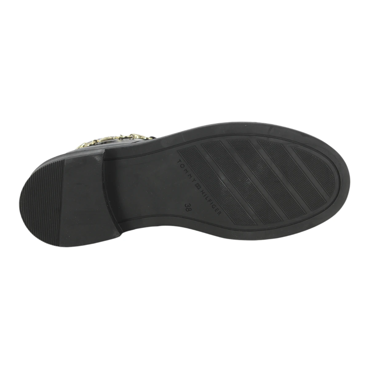 FW0FW08251-BDS TOMMY HILFIGER TH CHAIN LEATHER LOW BOOTIE Black - Zenske gleznjace