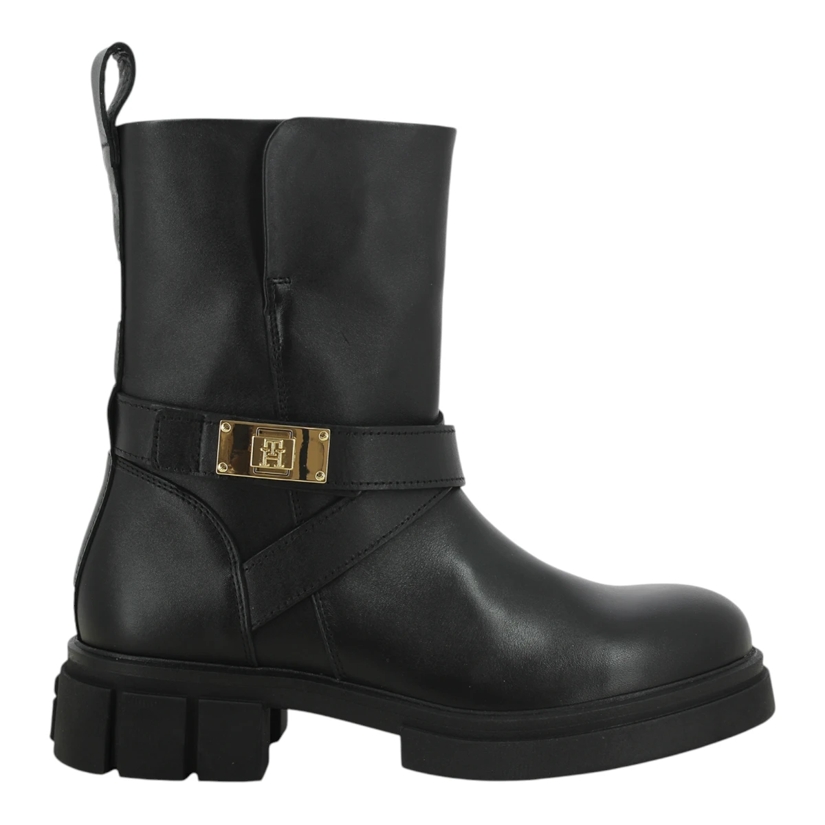 FW0FW08313-BDS TOMMY HILFIGER BIKER LEATHER Black - Zenske kozne cizme bajkerice
