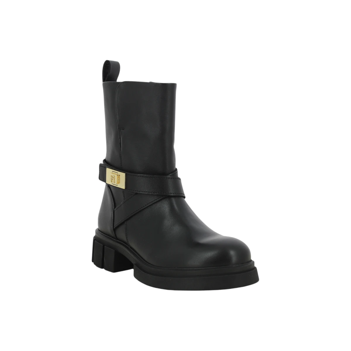 FW0FW08313-BDS TOMMY HILFIGER BIKER LEATHER Black - Zenske kozne cizme bajkerice