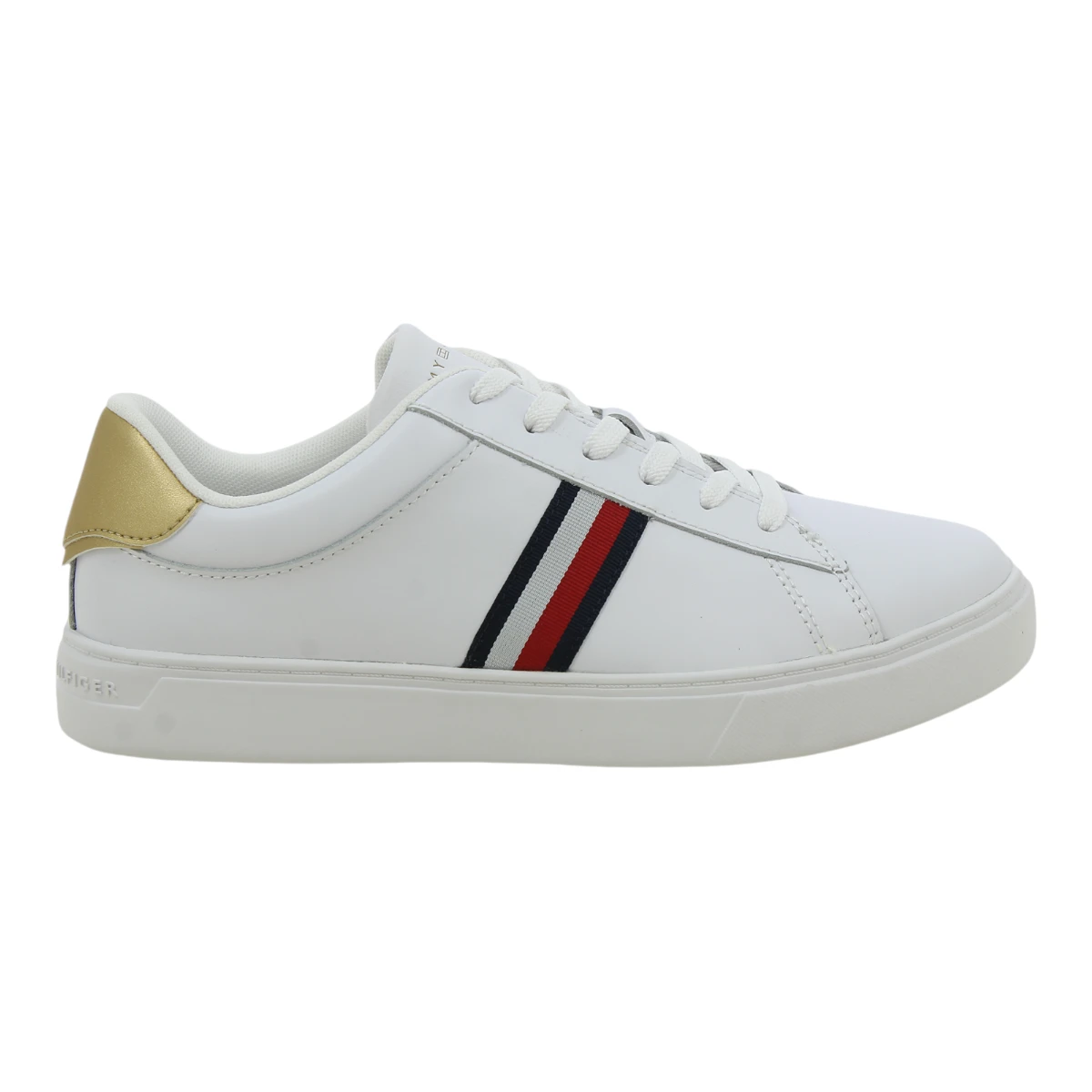 FW0FW08321-YBS TOMMY HILFIGER ESSENTIAL COURT STRIPES White - Zenske bijele tenisice