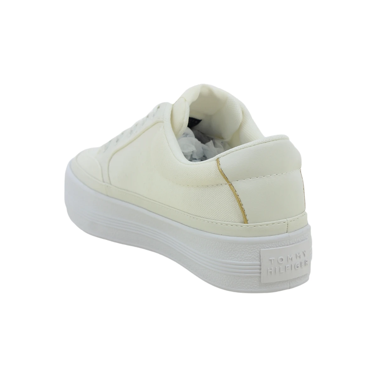 FW0FW08323-YBL TOMMY HILFIGER ESSENTIAL VULC TEXTILE Ecru White - Zenske platnene tenisice