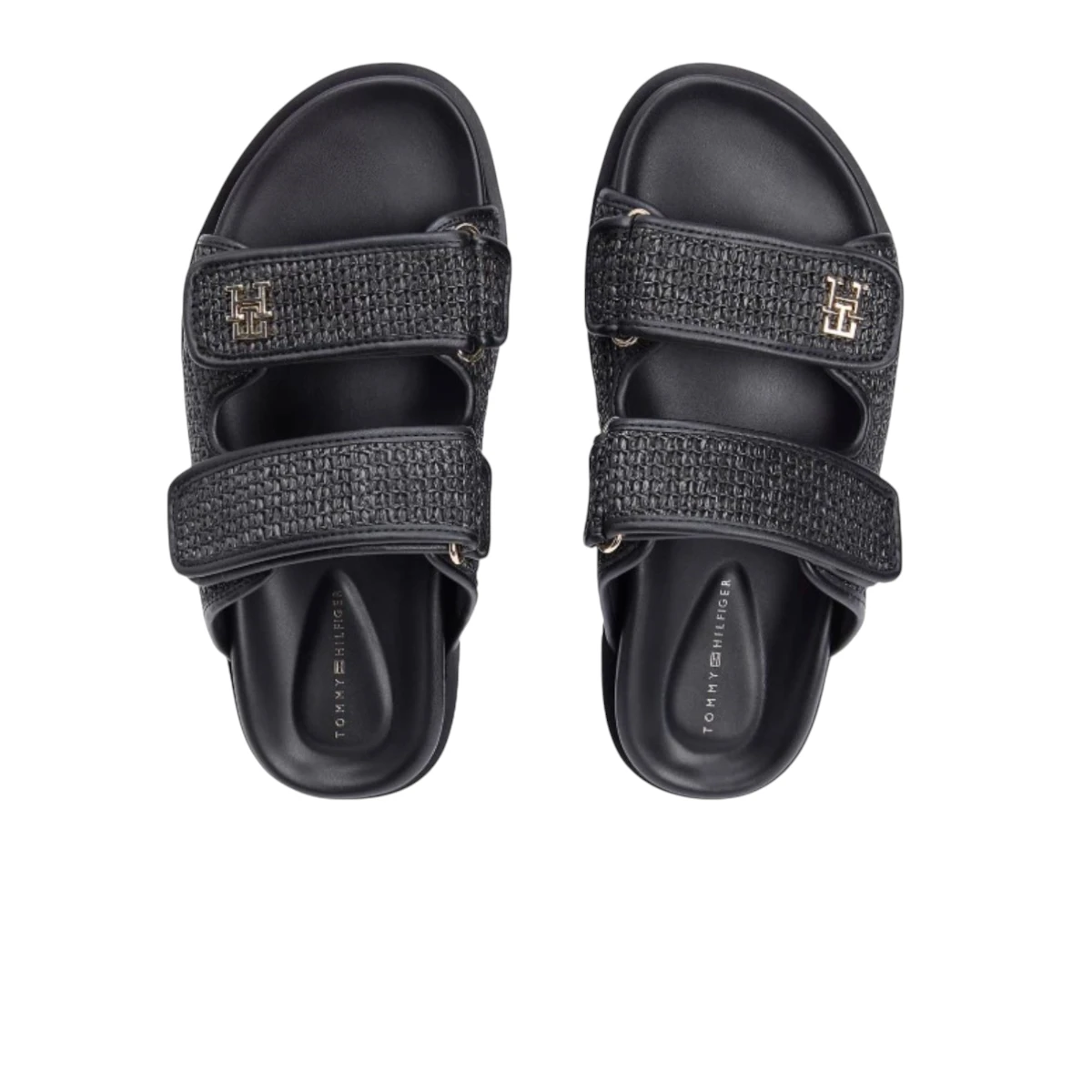 FW0FW09122-BDS Tommy Hilfiger ženska natikača DOUBLE STRAP RAFFIA SANDAL Black