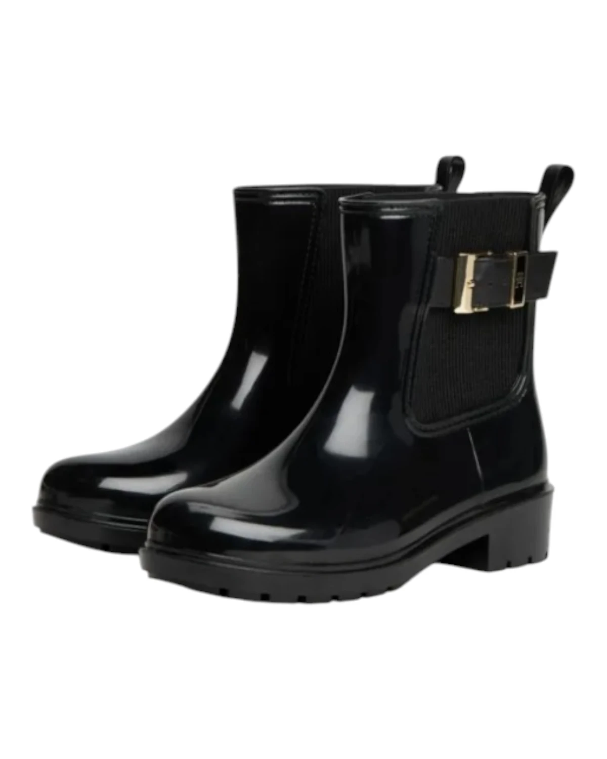 FW0FW09543-BDS Tommy Hilfiger TH BUCKLE GLOSSY ANKLE RAIN BOOT Black