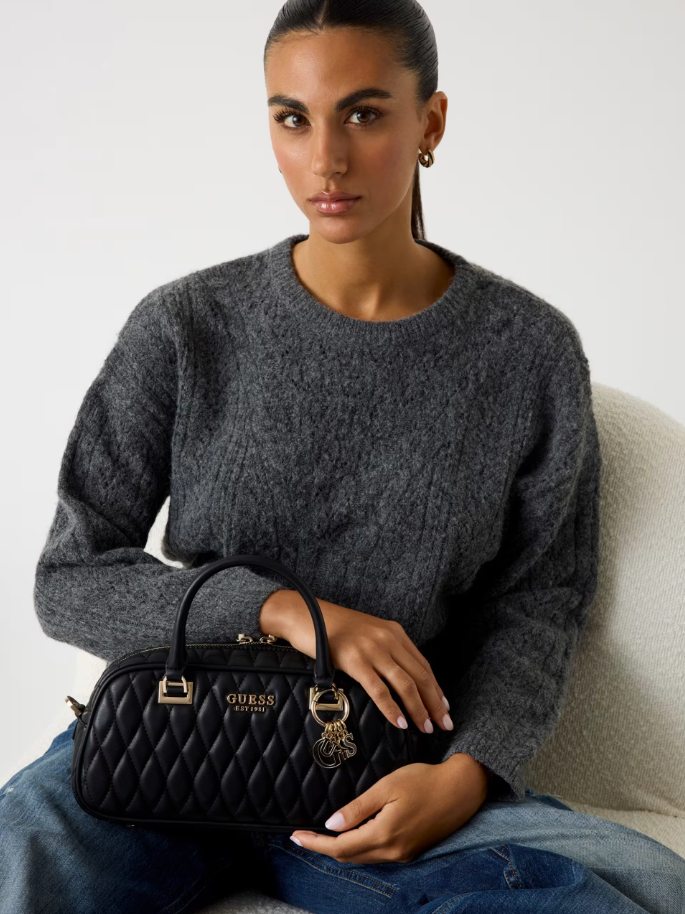 HWQG8122050-BLA-001 Guess VALLA SMALL SATCHEL BLA