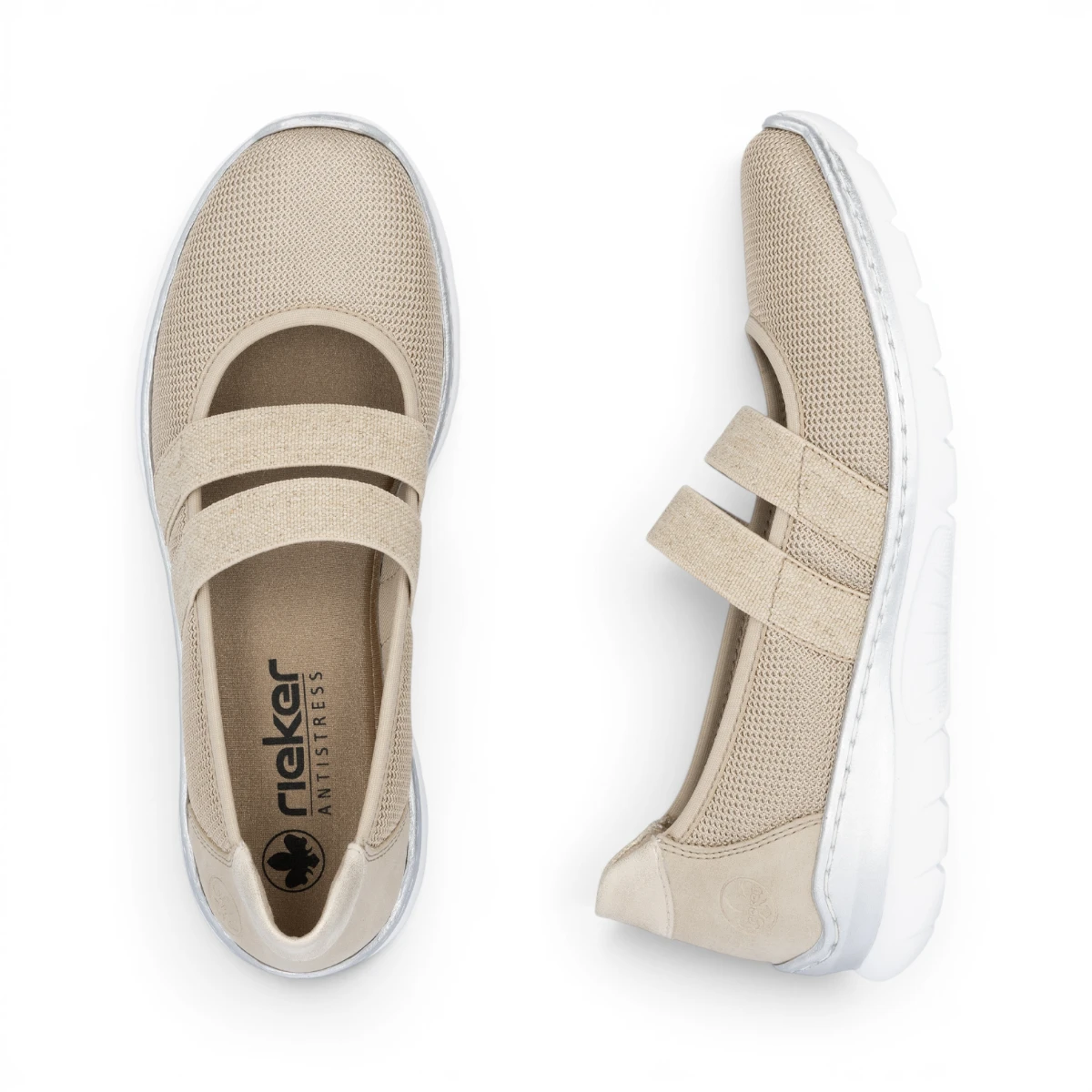L3281-62 Ženske bež slip-on cipele - Rieker
