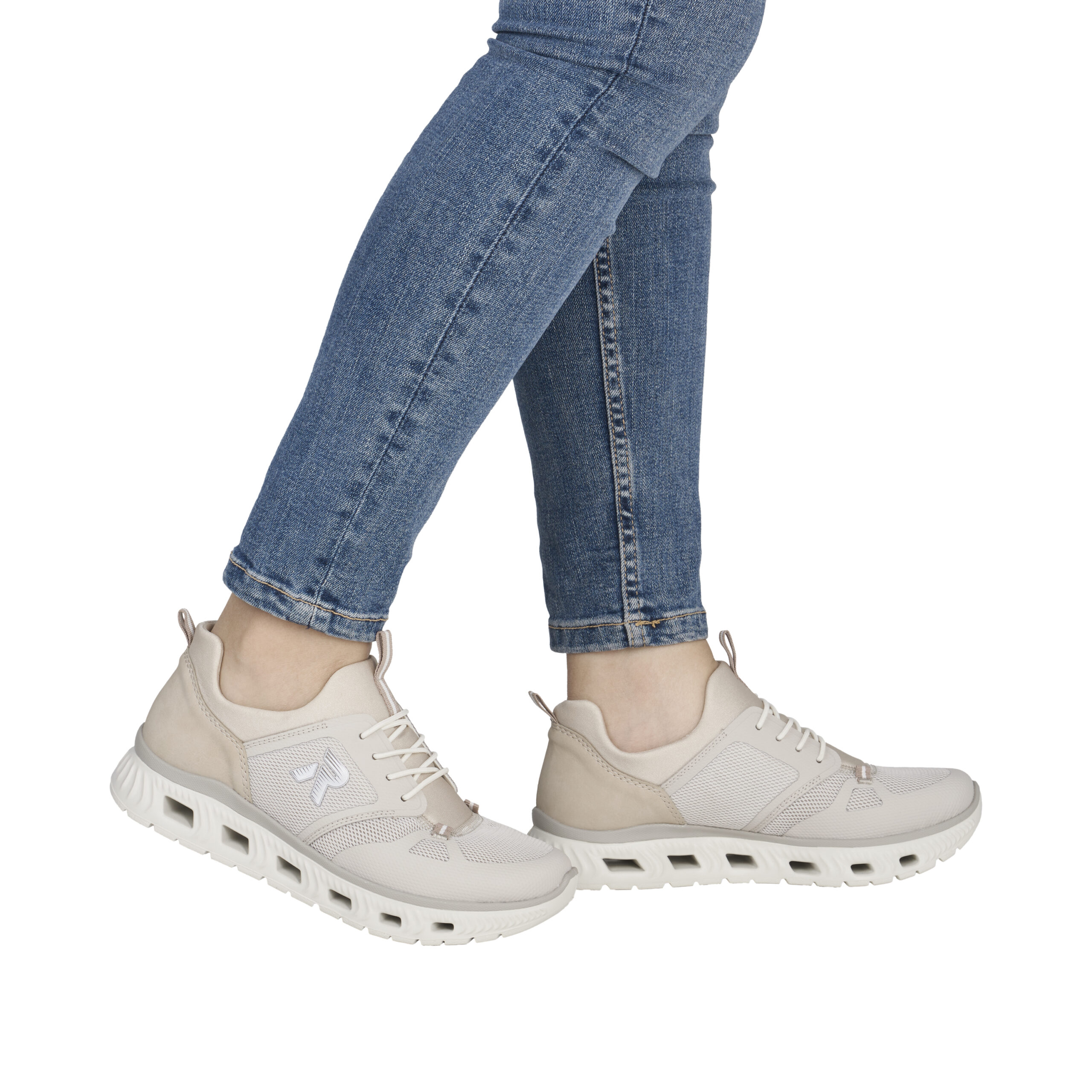 M6078-60 Ženske bež slip-on tenisice - Rieker