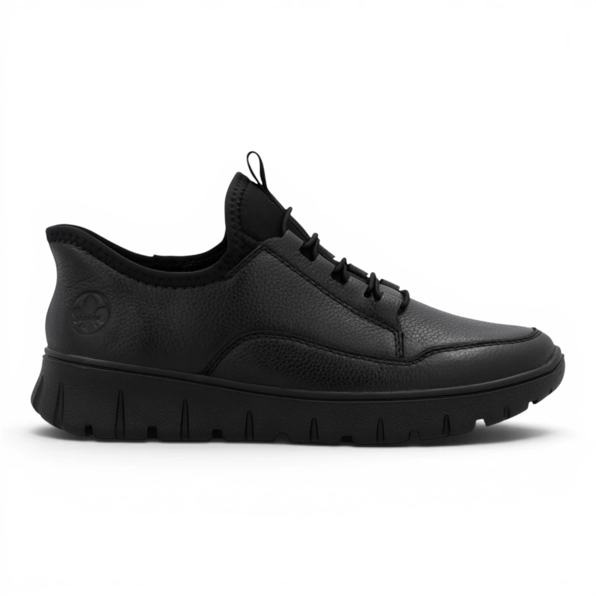 N1357-00 Ženske crne slip-on cipele s povišenim potplatom - Rieker