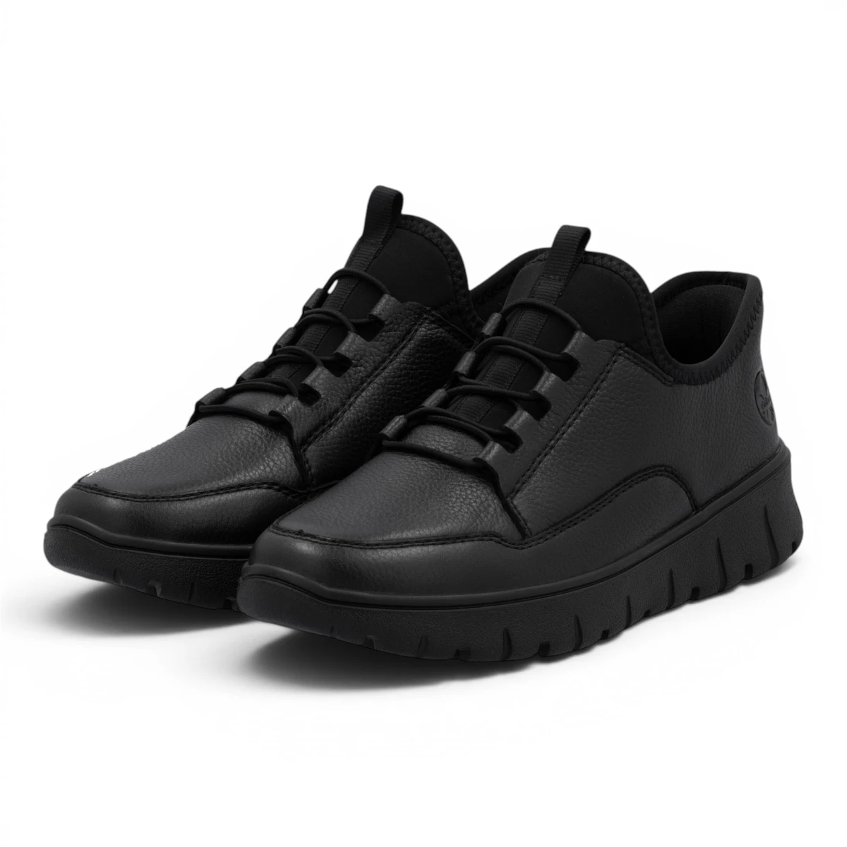 N1357-00 Ženske crne slip-on cipele s povišenim potplatom - Rieker