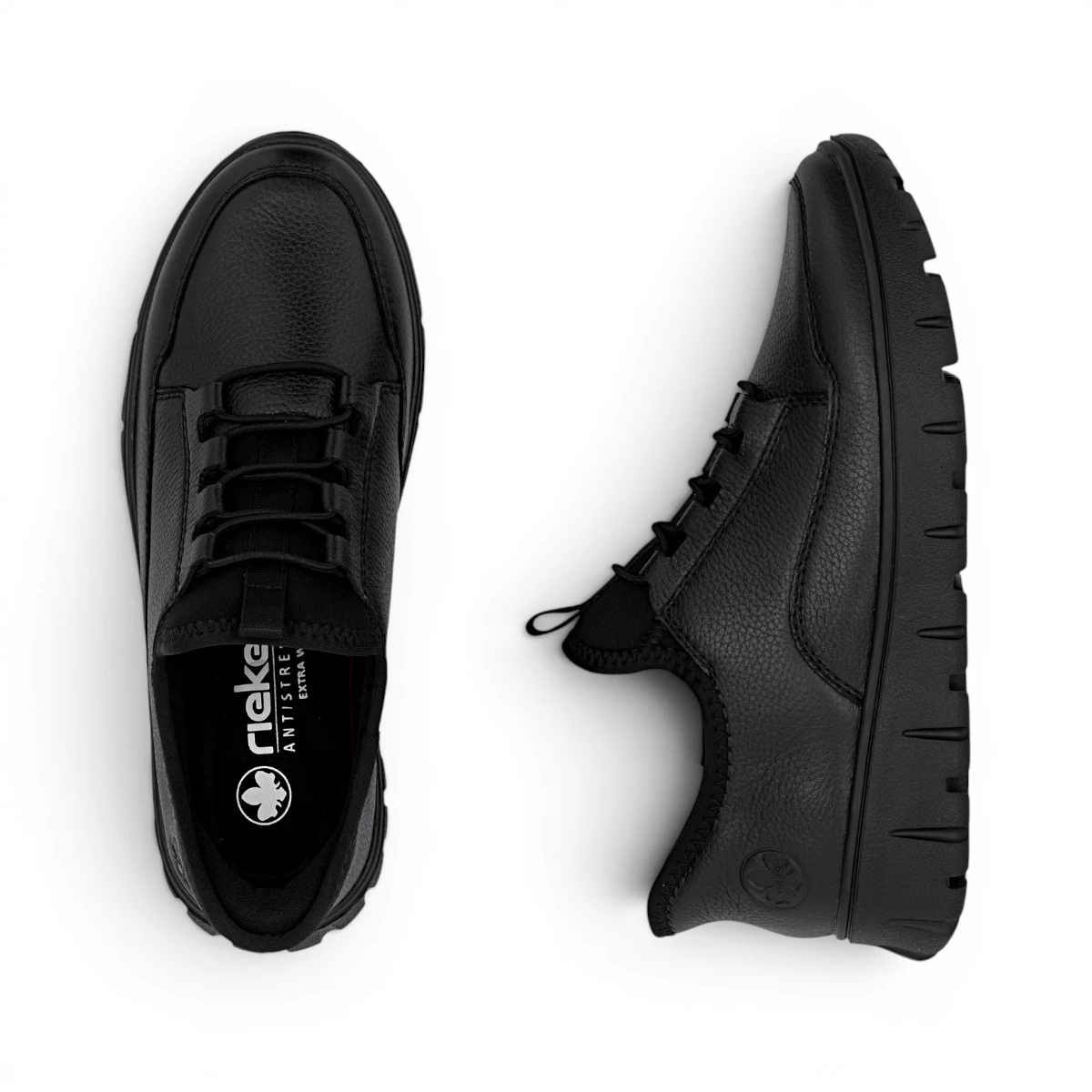 N1357-00 Ženske crne slip-on cipele s povišenim potplatom - Rieker