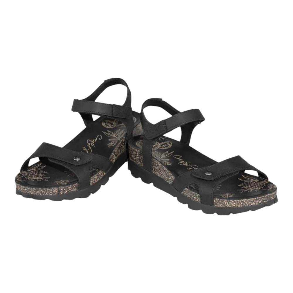 Sulia Basics B2 Panama Jack crne kožne sandale s platformom