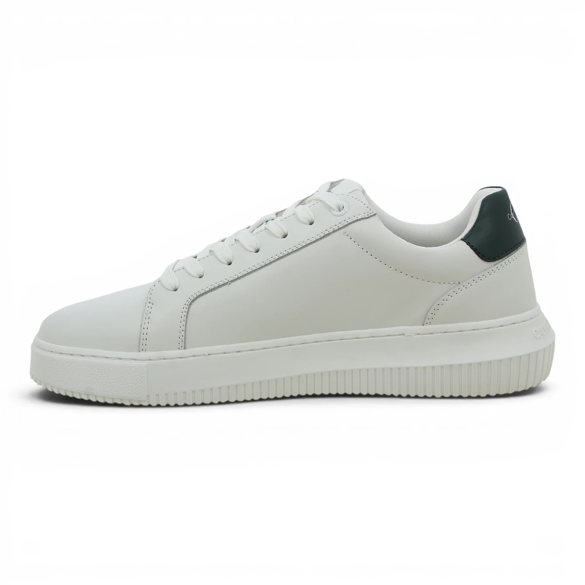 YM0YM00681-0YG CK JEANS CHUNKY CUPSOLE MONO LTH Bright White/Green Palm
